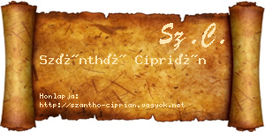 Szánthó Ciprián névjegykártya